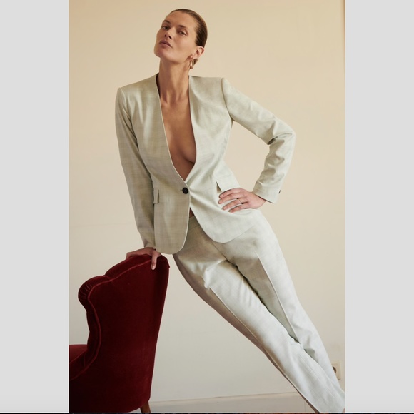 Zara Jackets & Blazers - NWT Zara plaid sea green 2 pieces match suit set blazer pants